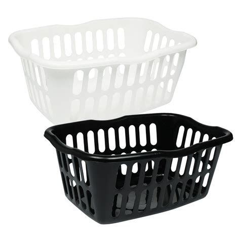 plastic rectangular laundry basket.